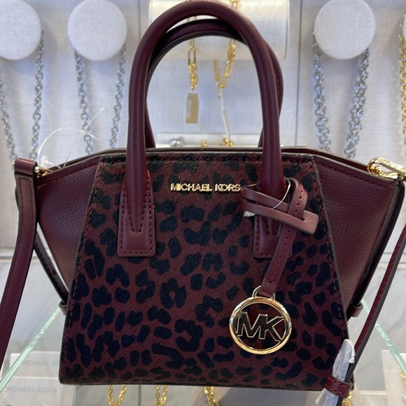 Michael Kors Avril Extra-Small Leather and Suede Satchel Crossbody Exotic Print - Picture 14 of 16